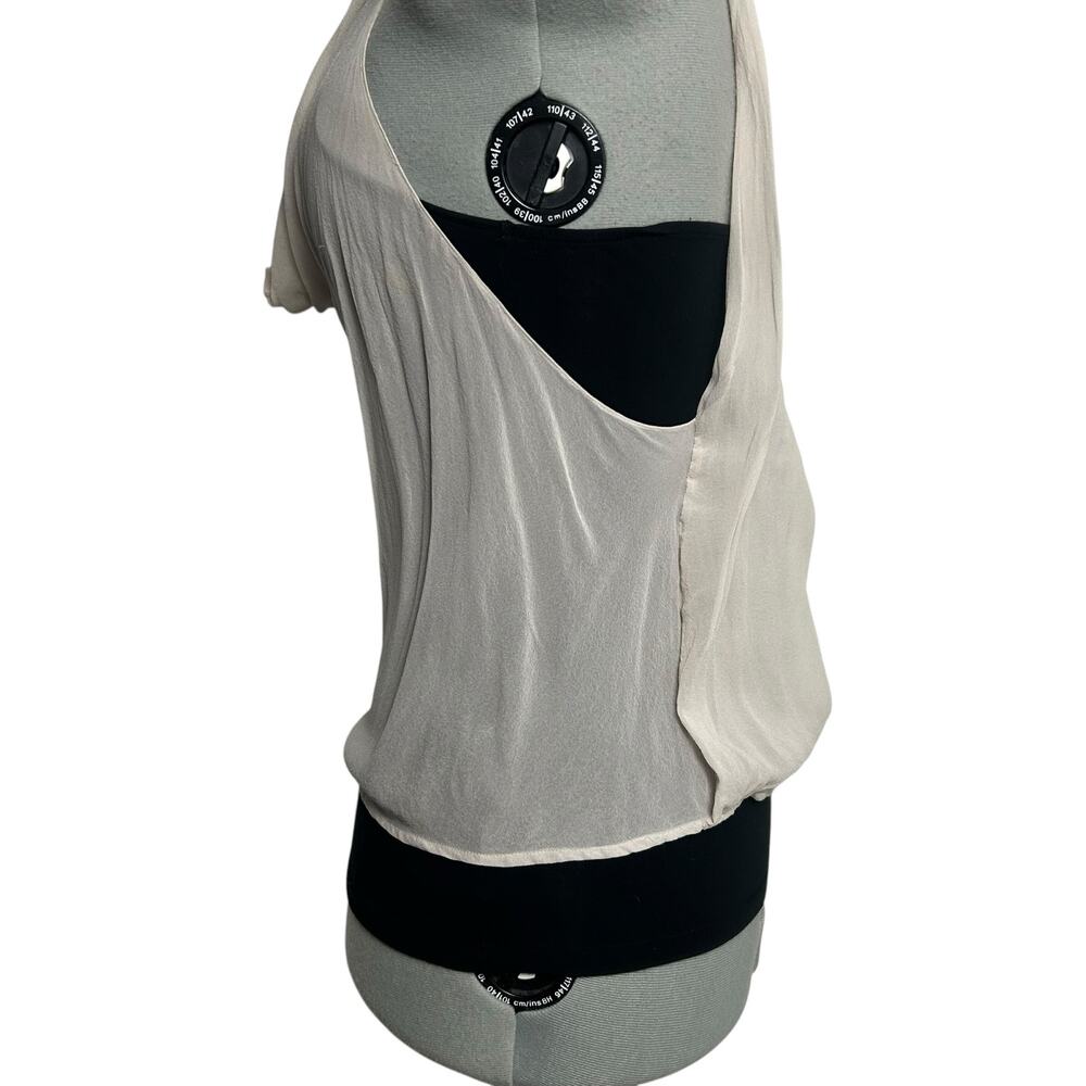 Trouvé Black and Cream Silk Tank Top Size S - Picture 5 of 8